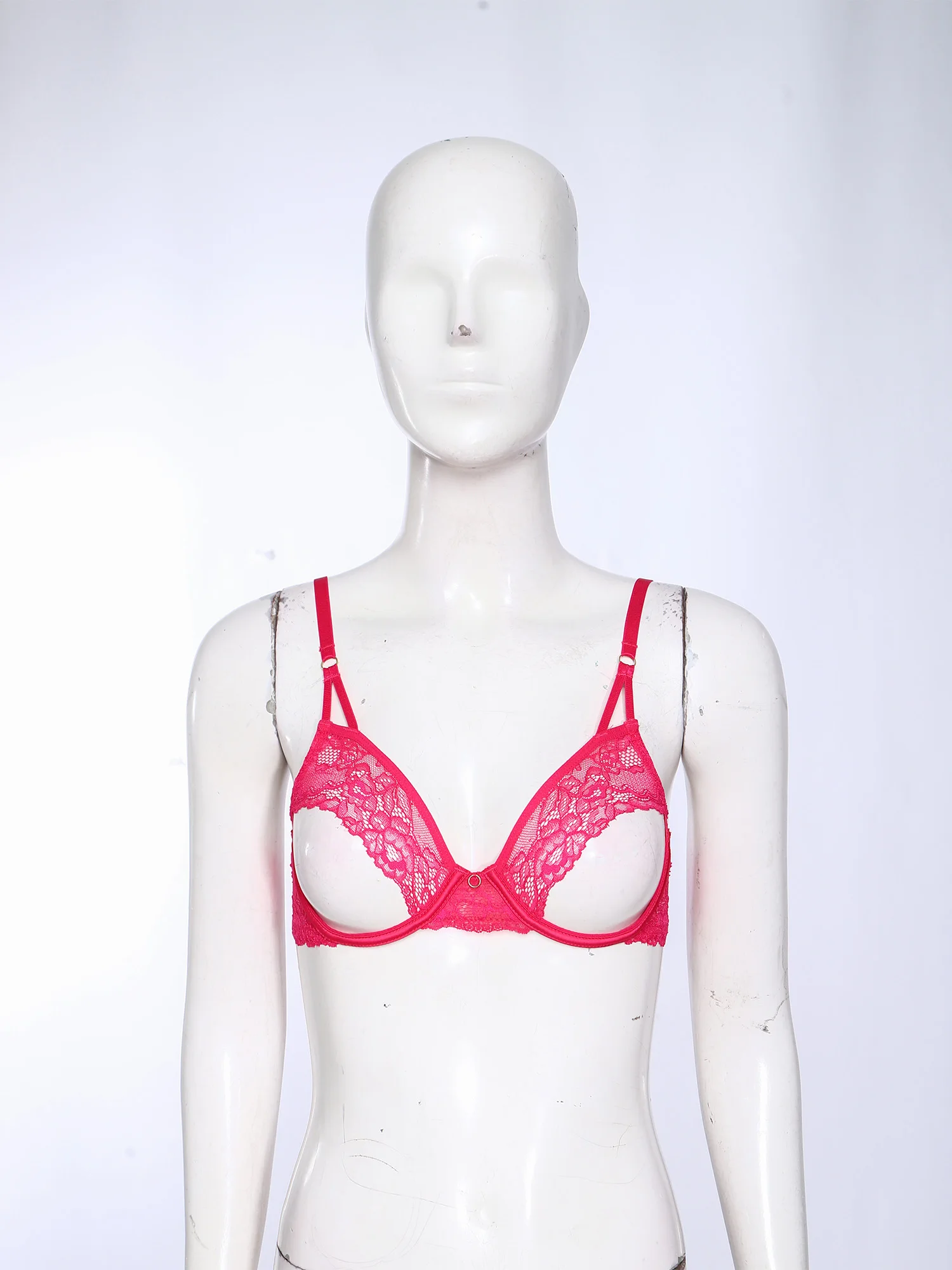 Women Sexy Hollow Out Bra Soft Sheer Lace Push-up Underwire Open Cut Exposed Nipples Brassiere Wire-free Lingerie Top Nightwear - view 3