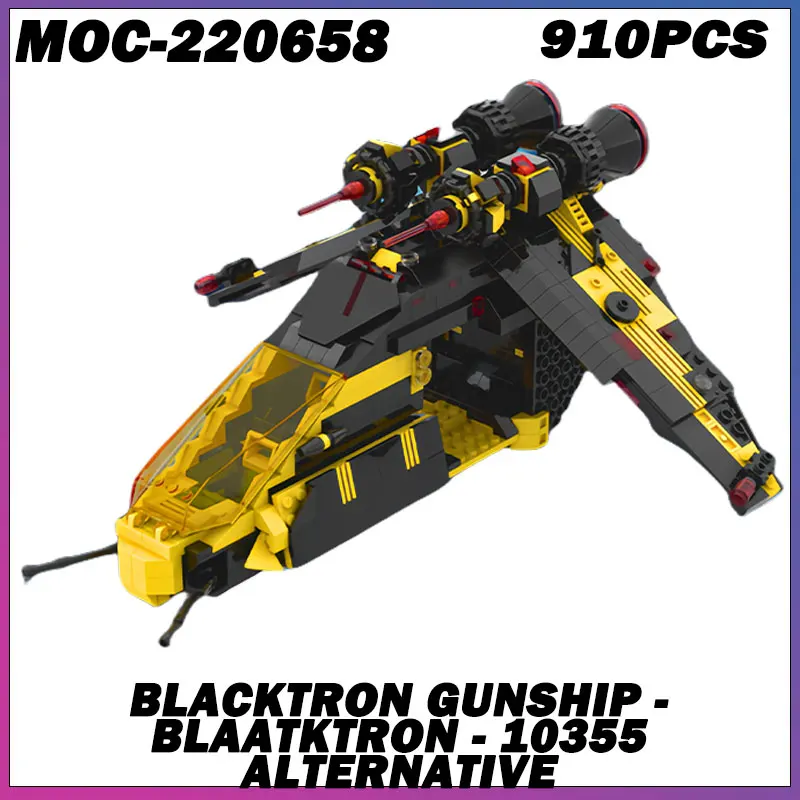 

910PCS MOC-220658 MOC Classic Space Spaceship "Blacktron Predator" Spaceship Building Block Model Toys Festival Children Gifts