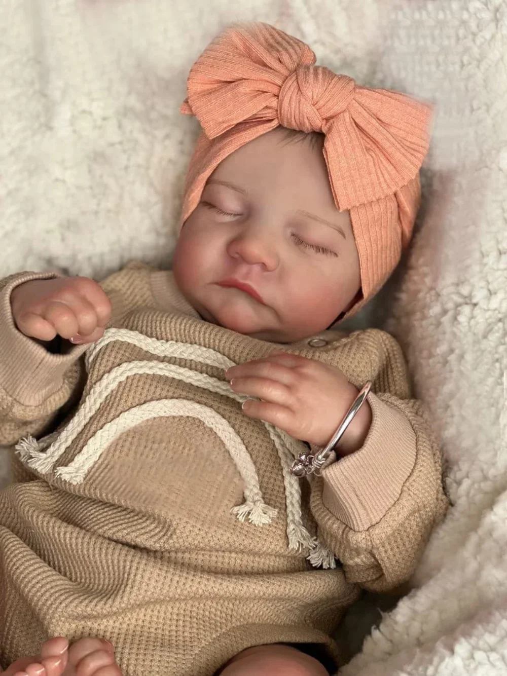 

18inches Reborn Baby Doll Levi Already Painted Newborn Sleeping Baby 3D Skin with Visible Veins Muñeca Reborn Bebe Juguetes