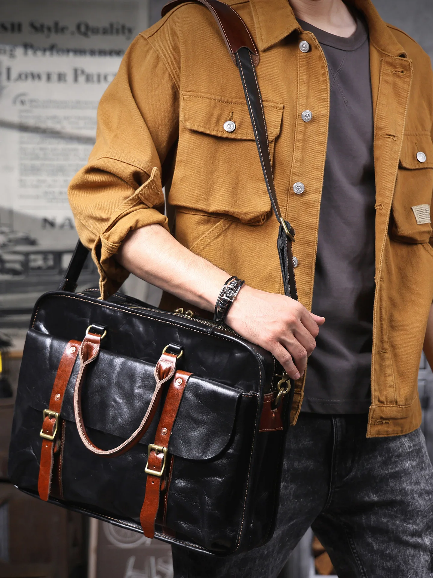 PNDME fashion designer handmade vegetable tanned cowhide men women's briefcase business genuine luxury leather laptop handbag