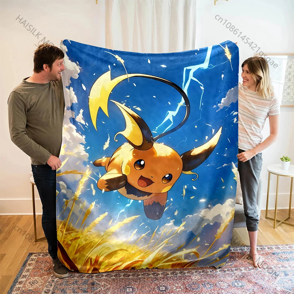 Japan Game R-Raichu Cartoon Printed Warm Soft Flannel Material Suitable for All Seasons Deluxe Gifts for Adults and Children
