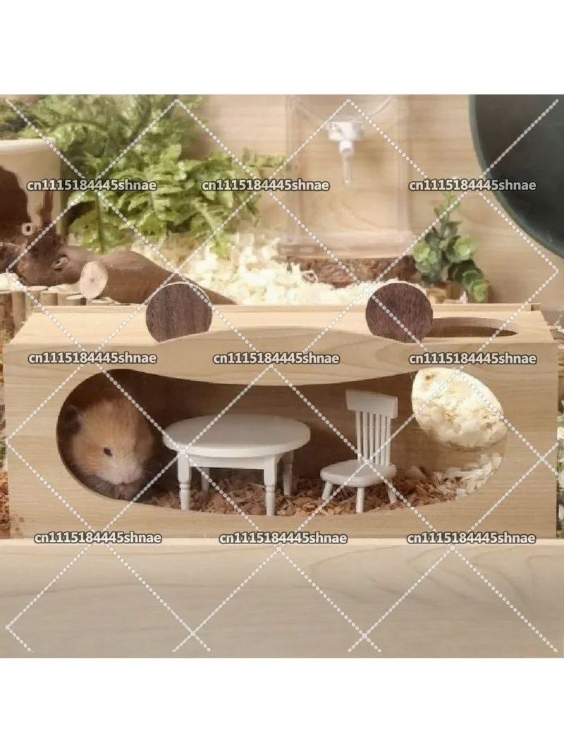 Wooden Hamster Tunnel Golden Hamster Waterproof Connectable Tunnel Cute Small Pet Tube Small Animals Hamsters Hideout