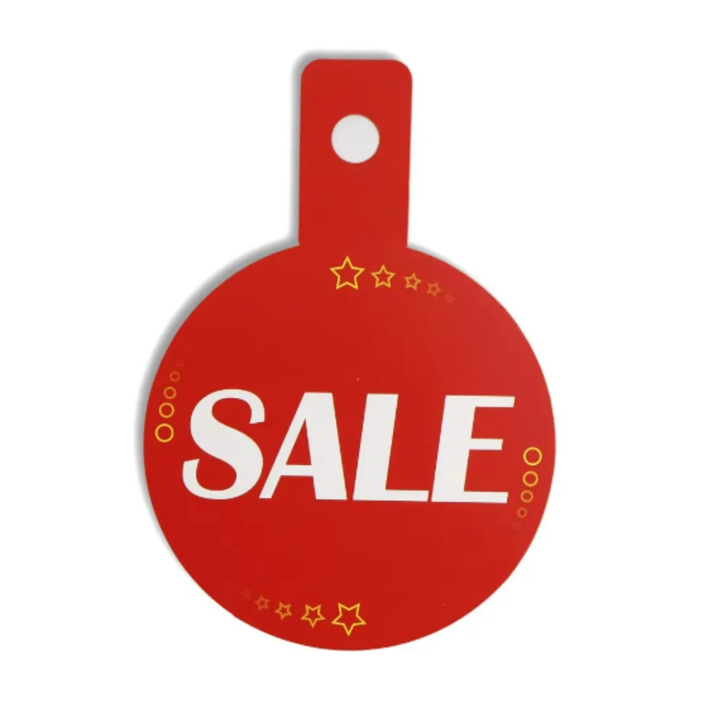 Hanger Sale Tickets Clothing Coat Hangers Price Tag Sales Printed Swing Labels Promotional Paper Cards Aisle Signs Shelf Talker