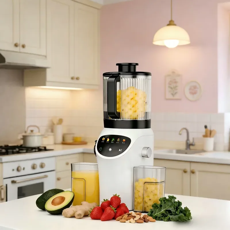 Electric 6.30inch Extra Large Feed Chute Cold Press Juicer Machine 350W High Juice Yield Smoothie 2.5L Capacity Quiet Motor
