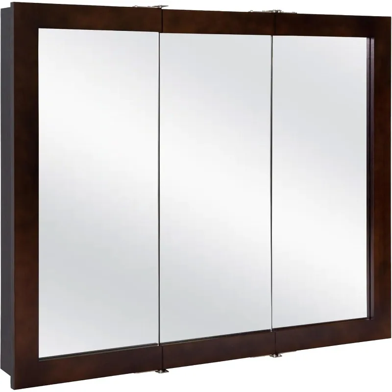 36 Inch Ventura Bathroom Medicine Cabinet, Wall Mounted, Mirror, Brown, 541359-ESP