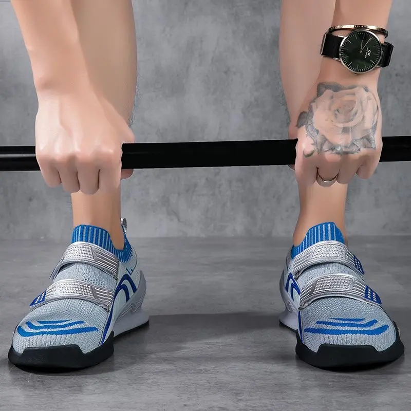 

2026 New Trend Weight Lifting Sneakers Comfortable Squat Hard Pull Shoe Mans Hook & Loop Gym Training Shoes Unisex Sports Shoe