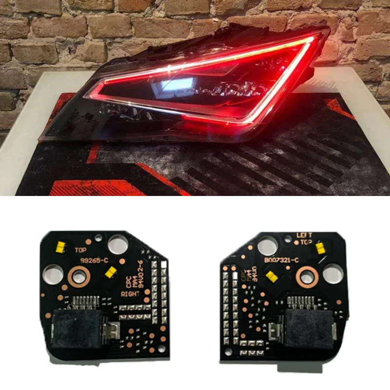 

Yellow For Seat Leon MK3 5F Cupra 5F0941475 5F0941476 DRL LED daytime running lights board module 2013-2016 Red Blue White