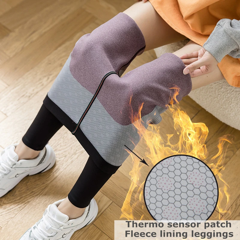 Mallas térmicas de forro polar para mujer, Leggings gruesos de cintura alta, sin costuras, para Yoga, Otoño e Invierno