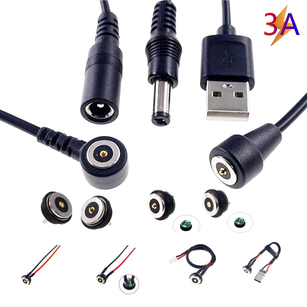 1 Piece Hight Current Pogo Pin Magnetic Connector Spring-Loaded Power Charge Waterproof IPX7 Contact Pad 3A 12V 8.5MM