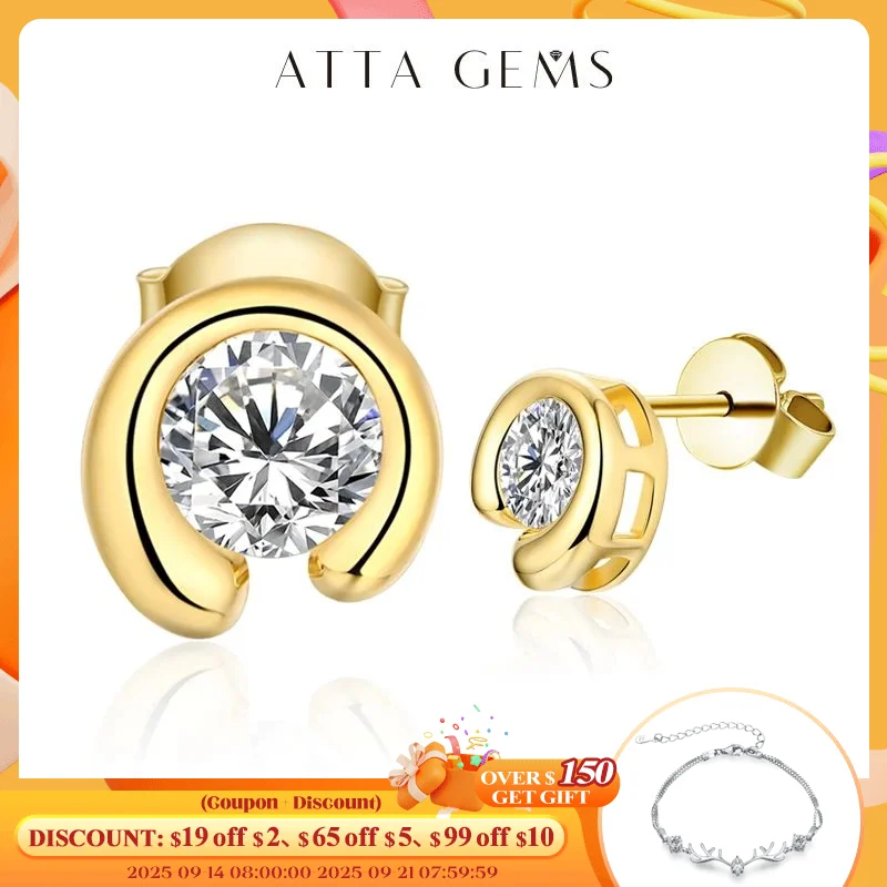 

Attagems 925 Sterling Silver Stud Earrings Women 0.5ct Moissanite Diamond Round Cut Fire Gemstone Wedding Fine Jewelry