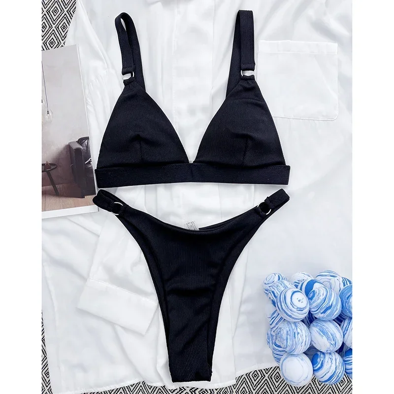 Bikini Set Bathing Suit Women Sexy Triangle Suspender G-string Split Swimwear 2025 New Casual Beach Bikini Swimsuit 2 Piece Sets