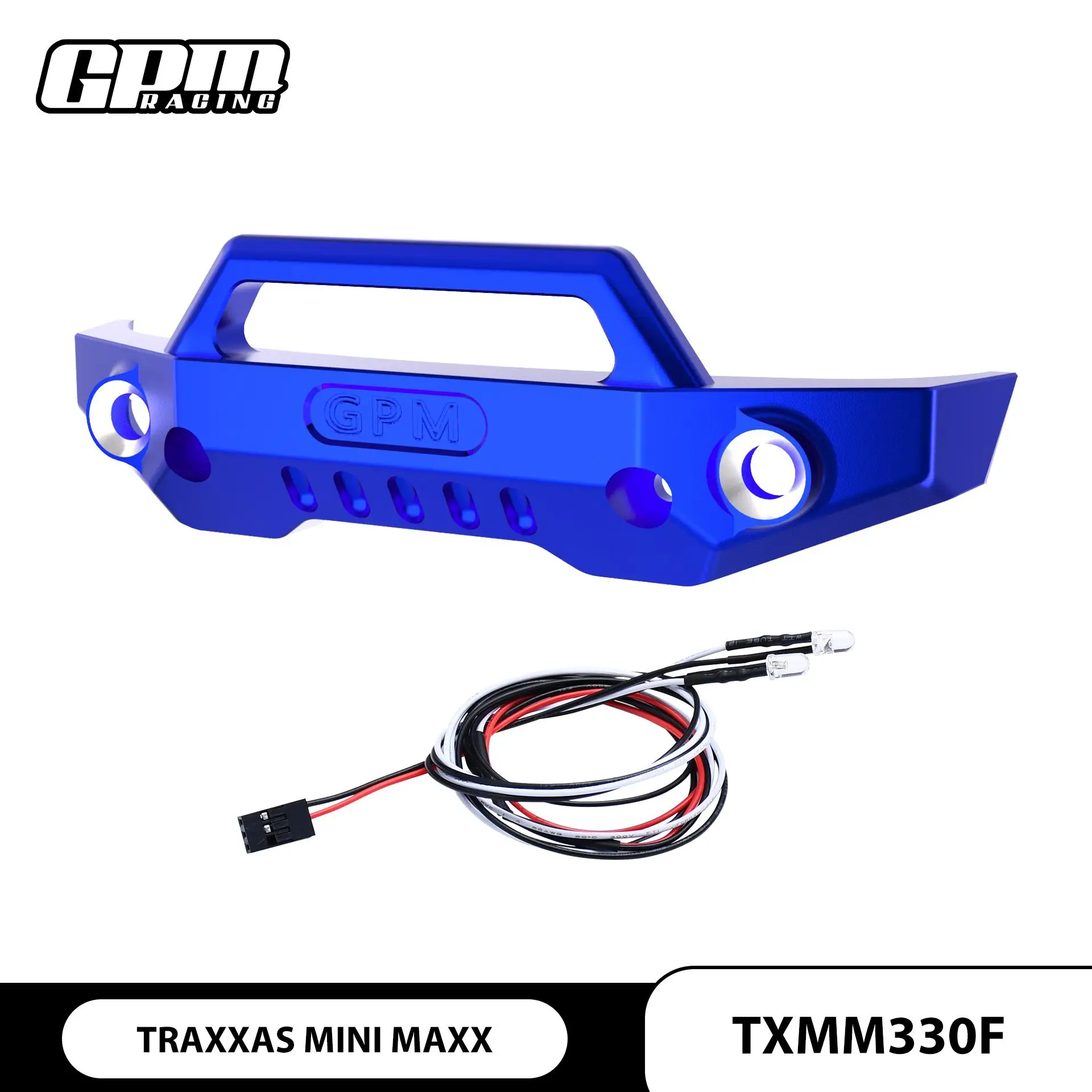 GPM سبائك معدنية ألو. المصد الأمامي مع LED لجزء سيارة TRAXXAS MINI MAXX RC #2