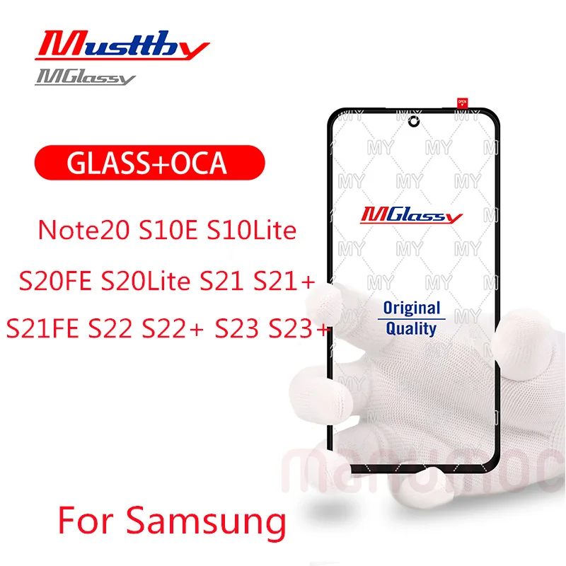 5pcs Musttby Front Screen Glass With OCA For Samsung Galaxy Note 20 S10E S10 Lite S20FE S21 FE S21 Plus S22 S23