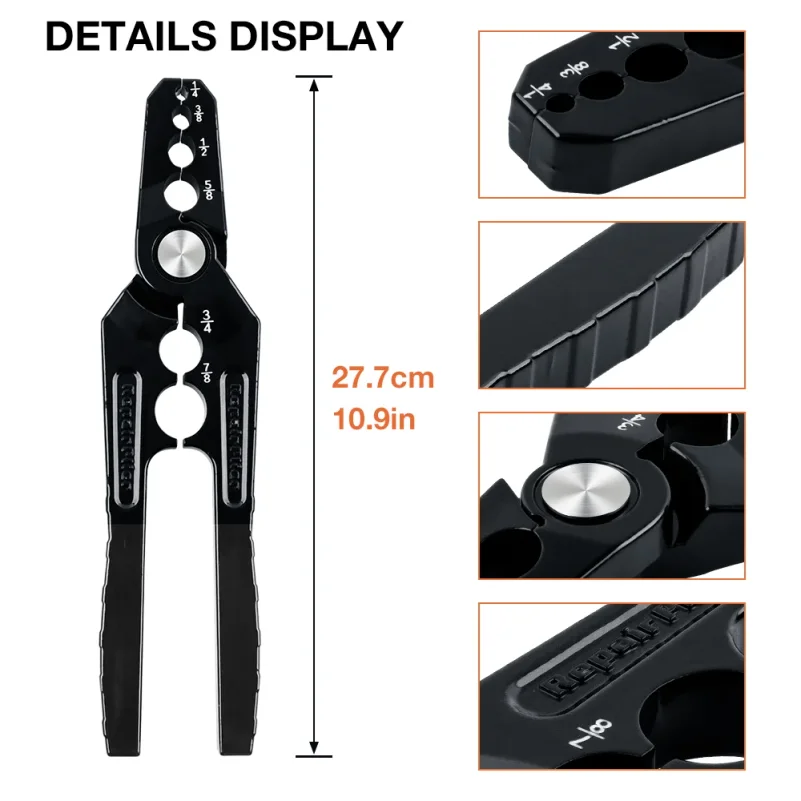 6-In-1 Air-Conditioning Copper Pipe Rounding Pliers Flat Pipe Restore Rounding Tools Diameter 1/4