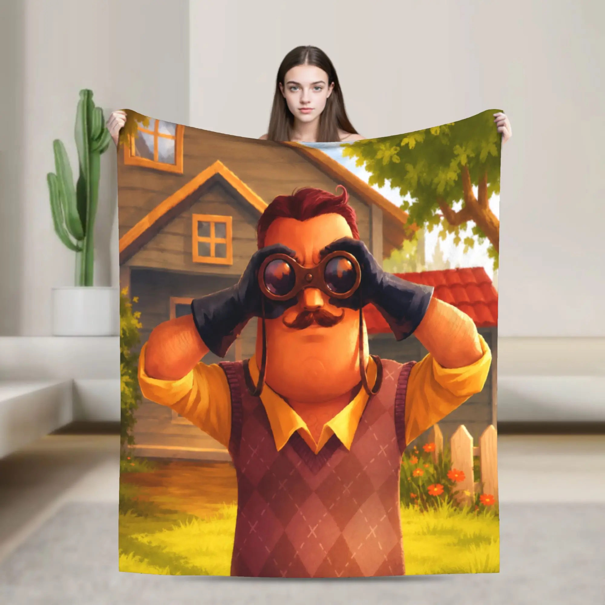HELLOs NEIGHBORs Blankets Flannel  Relax Super Soft Throw Blanket for Bedding Bedding Throws