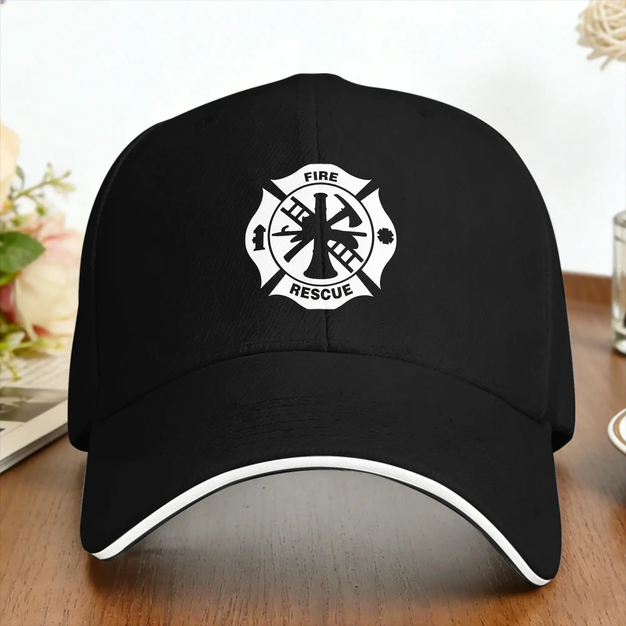 Fire Rescue Fire Department Maltese Cross Casual Baseball Cap Summer  Trucker Hat Outdoor Gym Hip Hop Hats Baseball Caps