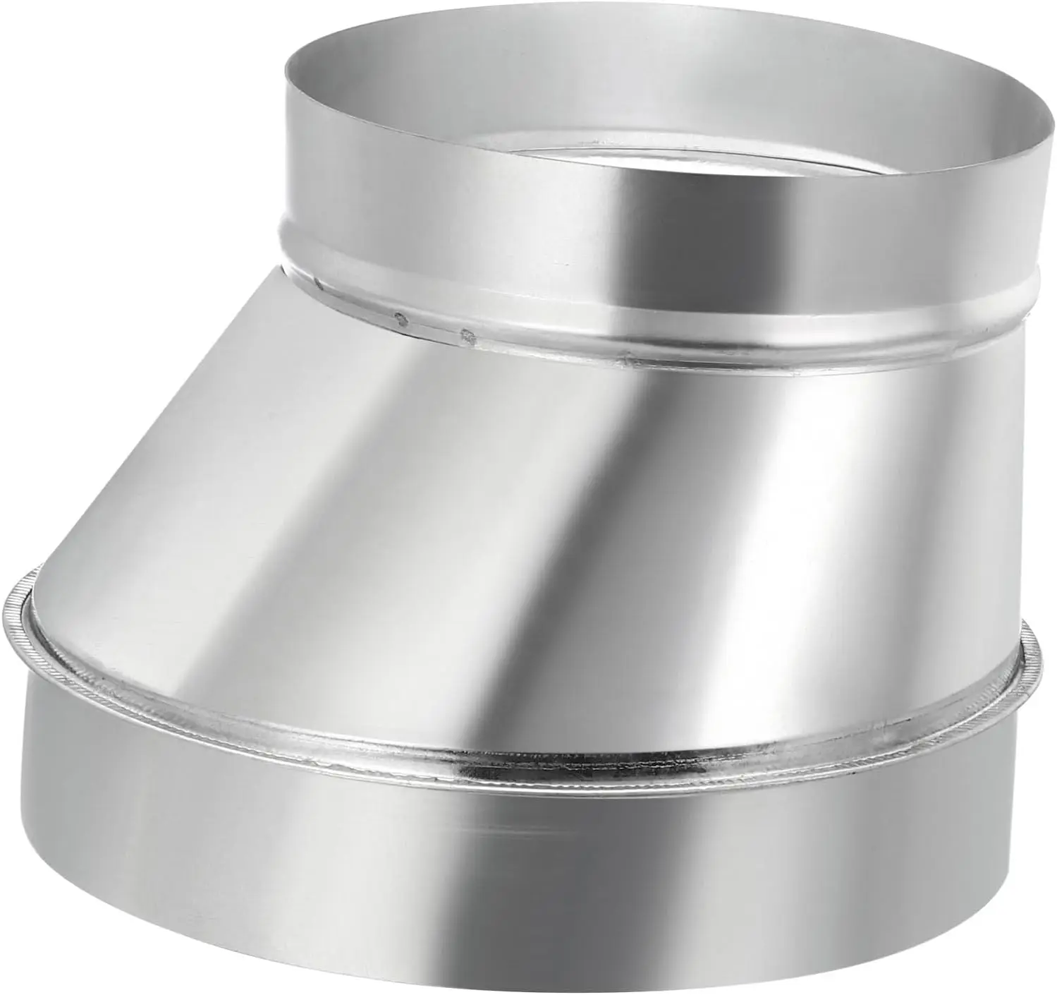 

8" to 6" Eccentric Duct Reducer, Galvanized Iron Air Duct Connector for Ventilation in Kitchen Bathroom