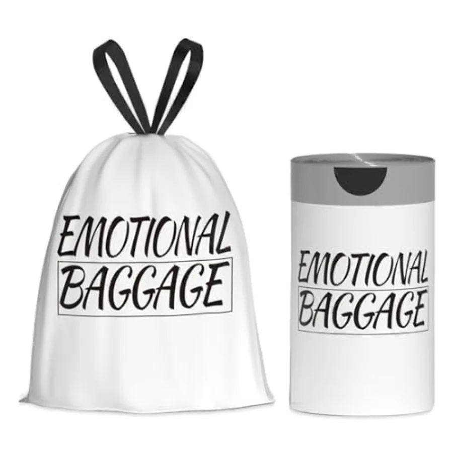 

4 Gallon Trash Bags Drawstring, Portable Small Trash Bags with Printed Words Design, Tear-Free, Leakproof and Durable for Bathr