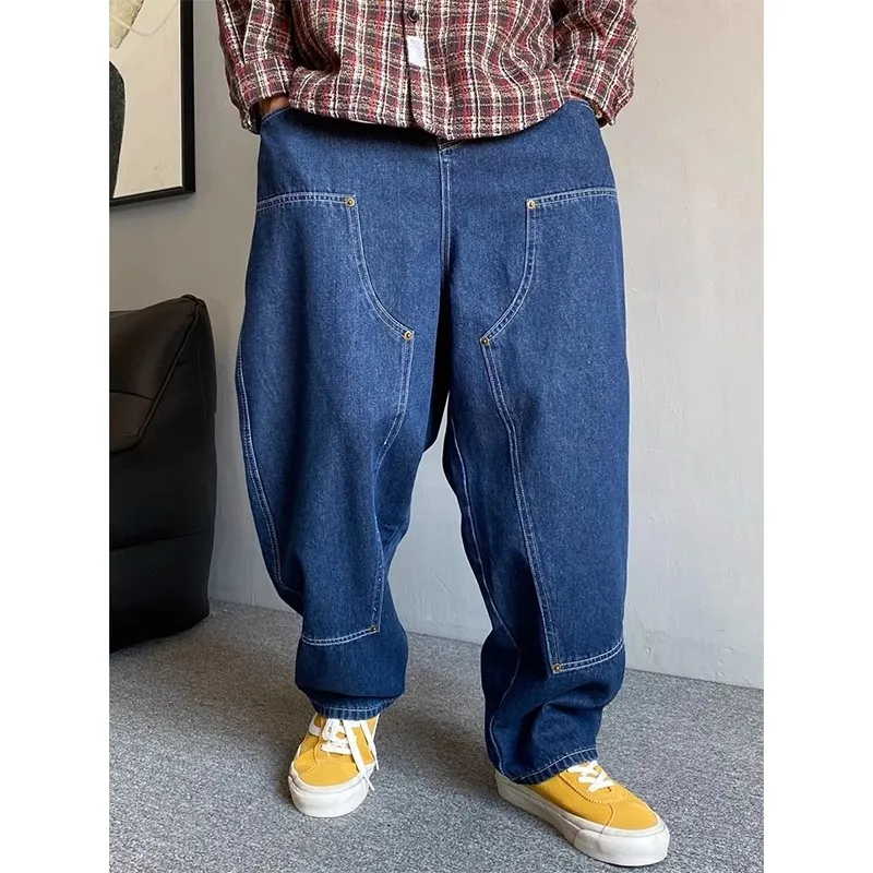 

Очень большие 300 Pou American Sle Haome, винтажная рабочая одежда, джинсы, мужские осенние прямые свободные универсальные модные брюки с конусом