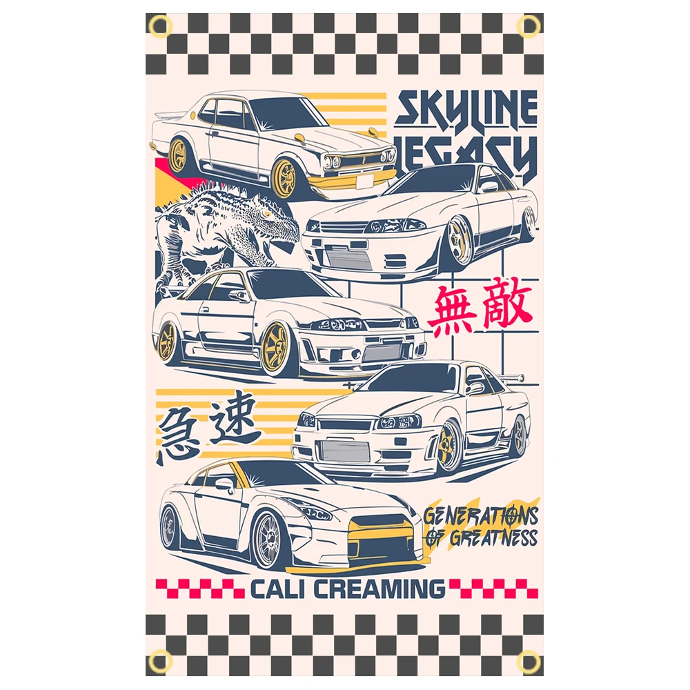 Racing Car Flag Room Dormitory Wall Tapestry Outdoor Decorative JDM home Flags Background Blanket