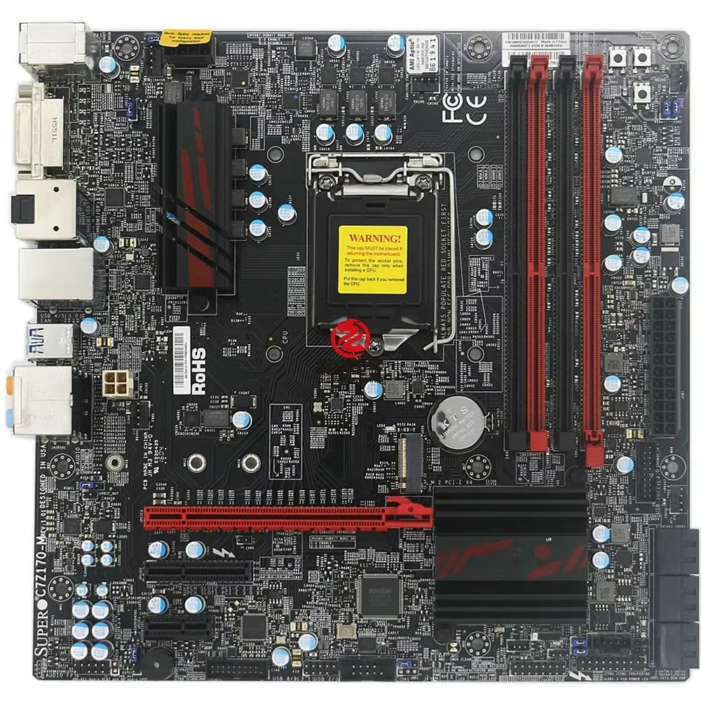 

New Boxed Used For Supermicro Z170 main board C7Z170-M 1151 pins Support 6th 7th generation, compatible with B250 Z270