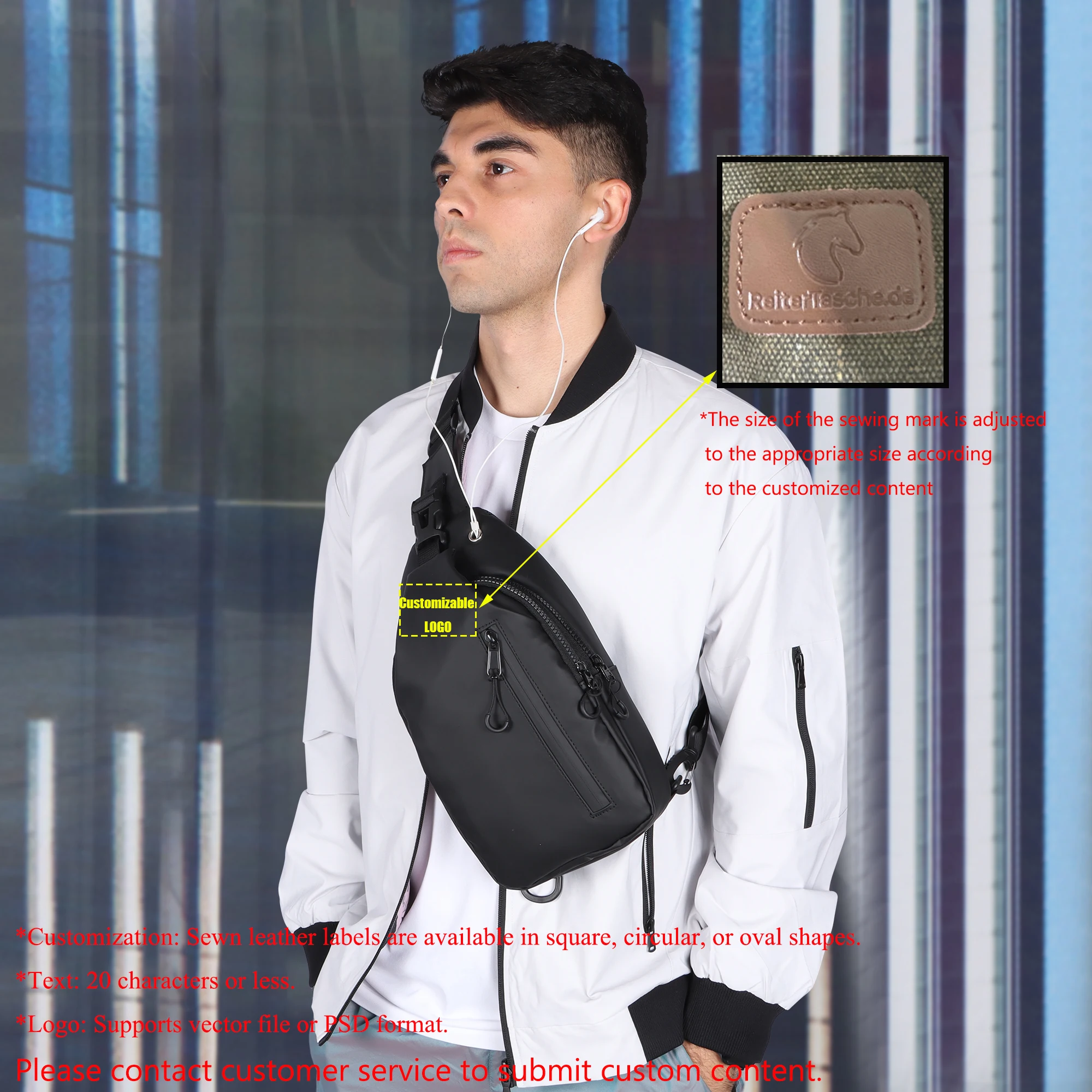 

Customizable LOGO Large Capacity Men's Anti-theft Chest Bag Outdoor Hiking Waterproof Wear-resistant Crossbody Bag Shoulder Bag