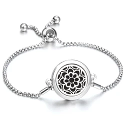 New Diffuser Aromatherapy Essential Oil Diffuser Locket Bracelets  Stainless Steel Locket Bracelet for Women Jewelry