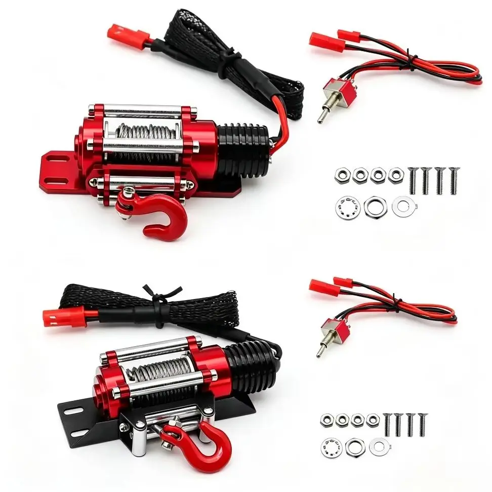 Metal Automatic Simulated Winch Upgrade Parts for 1/10 1/12 RC Crawler Axial SCX10 III 90046 D90 TRX4 TRX‑6 D110 Redcat