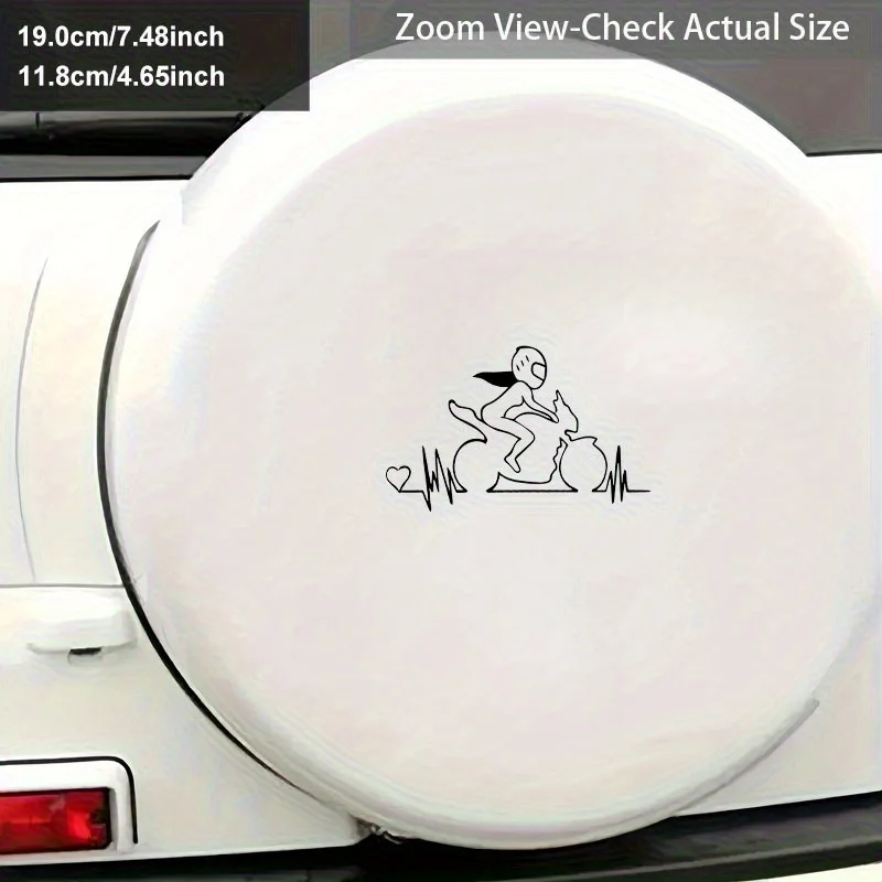 

Декоративная наклейка для автомобиля и аксессуаров для ноутбуков, черная наклейка с изображением девушки на мотоцикле (узор в виде сердца и ЭКГ)