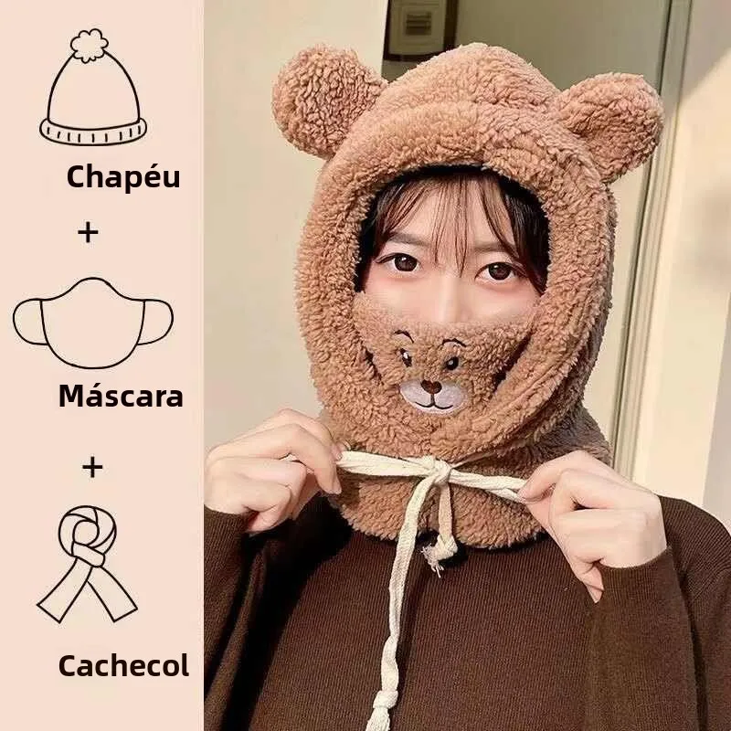 gorro-de-pelucia-grosso-feminino-para-inverno-ciclismo-corta-vento-com-protecao-facial-estilo-urso-cartoon-fofo-touca-le