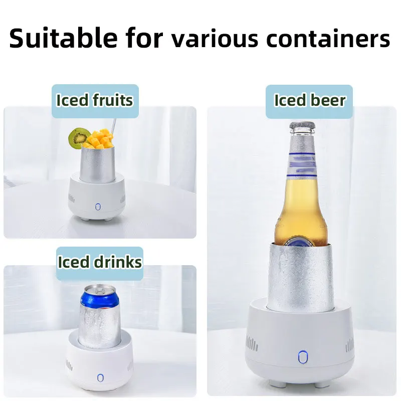 Fast Beer Cooling Cup,Car Mounted Mini Refrigerator,Home Electric Drinks Ice Maker,Portable USB Rechargeable Beverage Cooler Mug