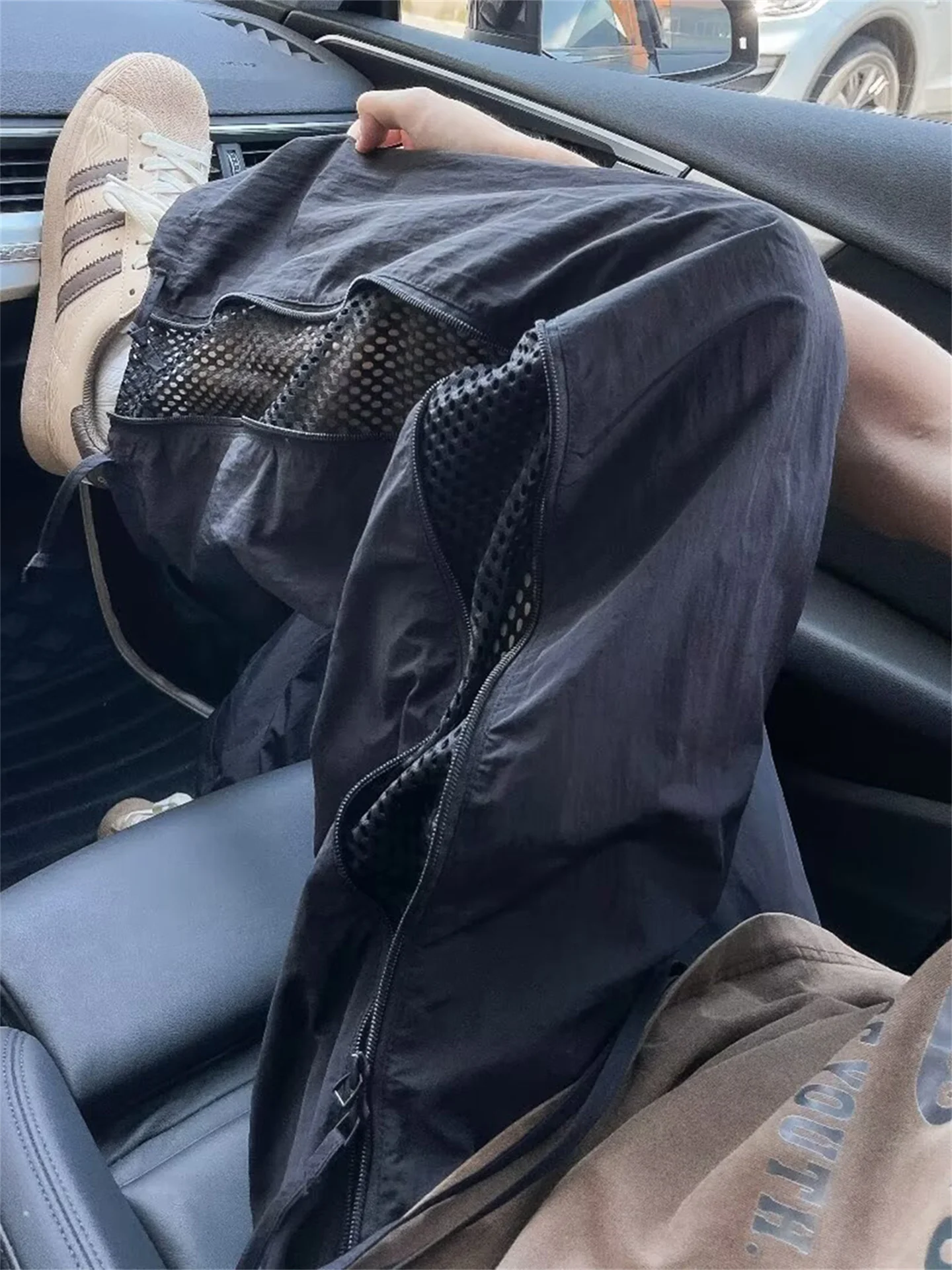 

Qui Dry Summer Thin Me на молнии, мужские спортивные широкие брюки для джазовых танцев, уличная альпинистская спецодежда, брюки, повседневные брюки