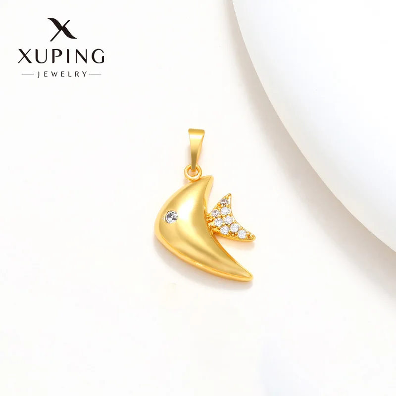 Cynlo Jewelry Luxury 24K 9999 Pure Gold real gold Women's Small Fish Pendant Necklace