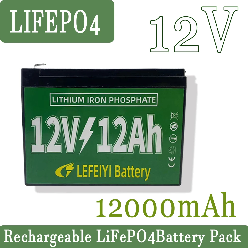 

LiFePO4 Battery 12V 12AH 20AH Lithium Iron Phosphate Battery Better Safety For Fishing machine, lighting, emergency