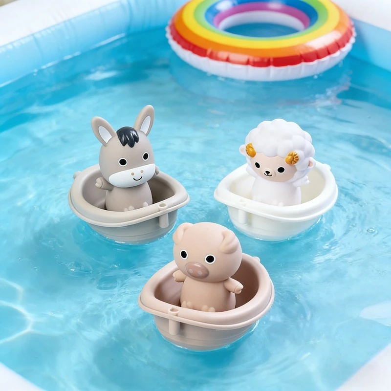 Children's Animal Shower Toys Detachable Baby Bathtub Games Multiple Gameplay Modes Finger Cots Toys Exercise Reaction Ability