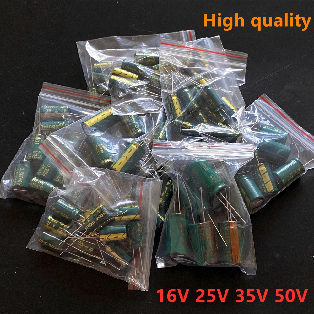 80Pcs High quality 9 value kit 1000uF-3300uF Electrolytic Capacitor Package for arduino 16V 25V 35V 50V 1000UF 2200UF 3300UF