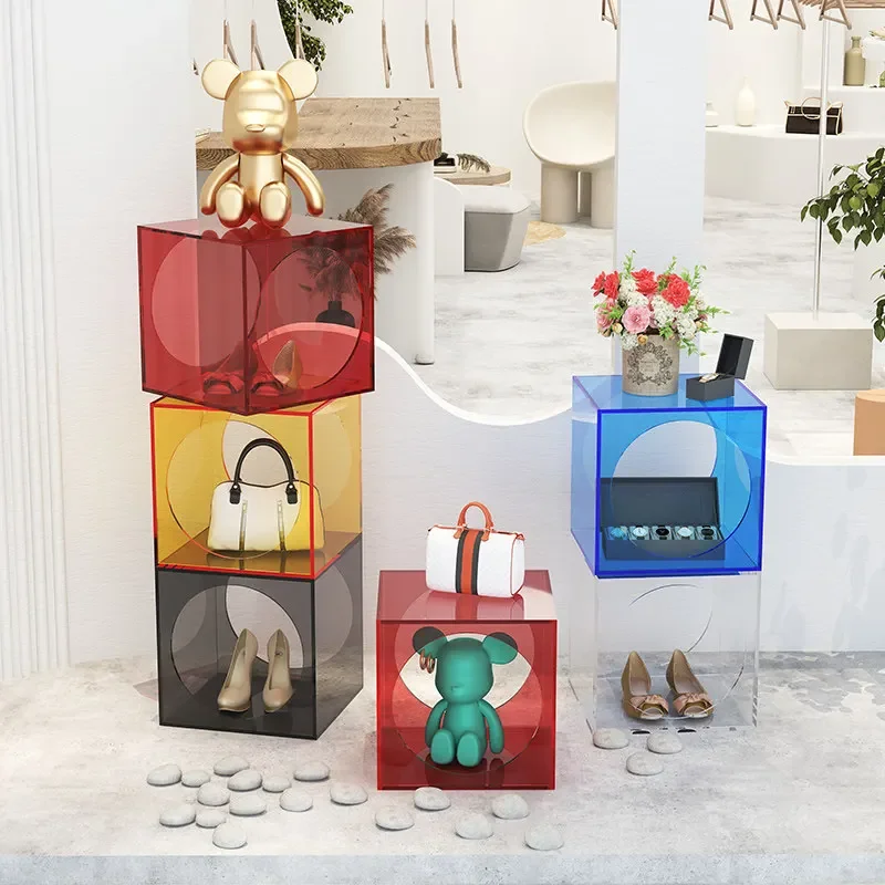 High-endAcrylic Clothing Store, Flowing Table, Window Decoration, High-end Cabinet, High And Low Storage Table, Jewelry Box Disp