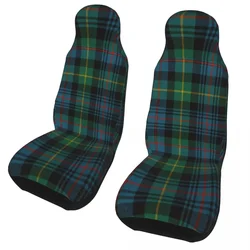 Customized Plaid Tartan Green Universal Car Seat Covers Fit for Cars Trucks SUV or Van Texture Auto Seat Cover Protector 2 PCS
