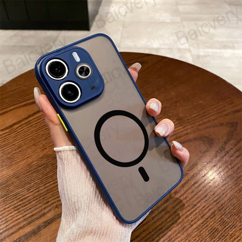 لـ Realme 14 5G/Realme 14T ملون غير لامع مع ملصق شحن لاسلكي