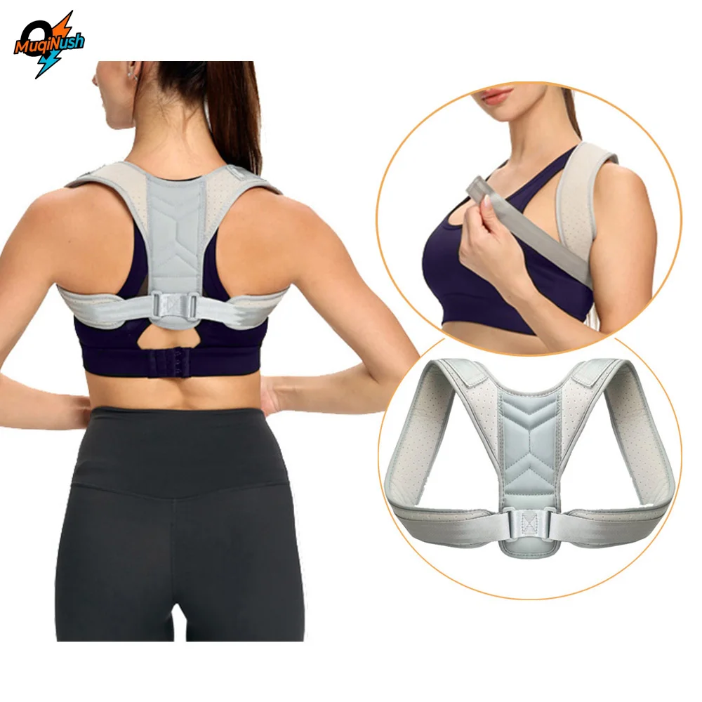 

MuqiNush 1Pc Upper Back Support Anti Hunchback Posture Correction Band, Shoulder Straightener for Men Women Improve Pain