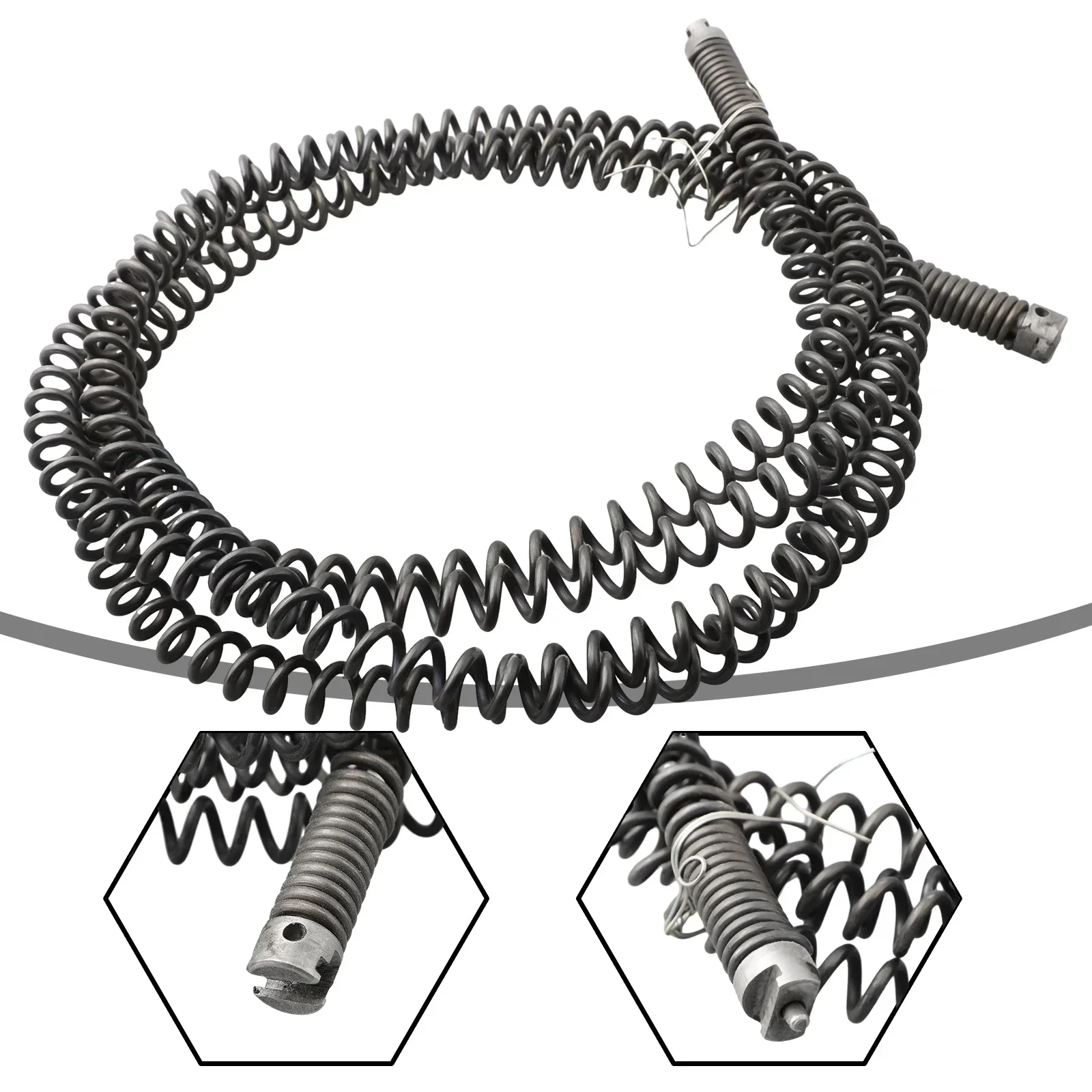 Imagem -04 - Conjunto de Ferramentas de Dragagem de Esgoto 10m Mola Broca Elétrica Conector Máquina de Limpeza de Drenagem Tubo Estendido Pia de Dragagem