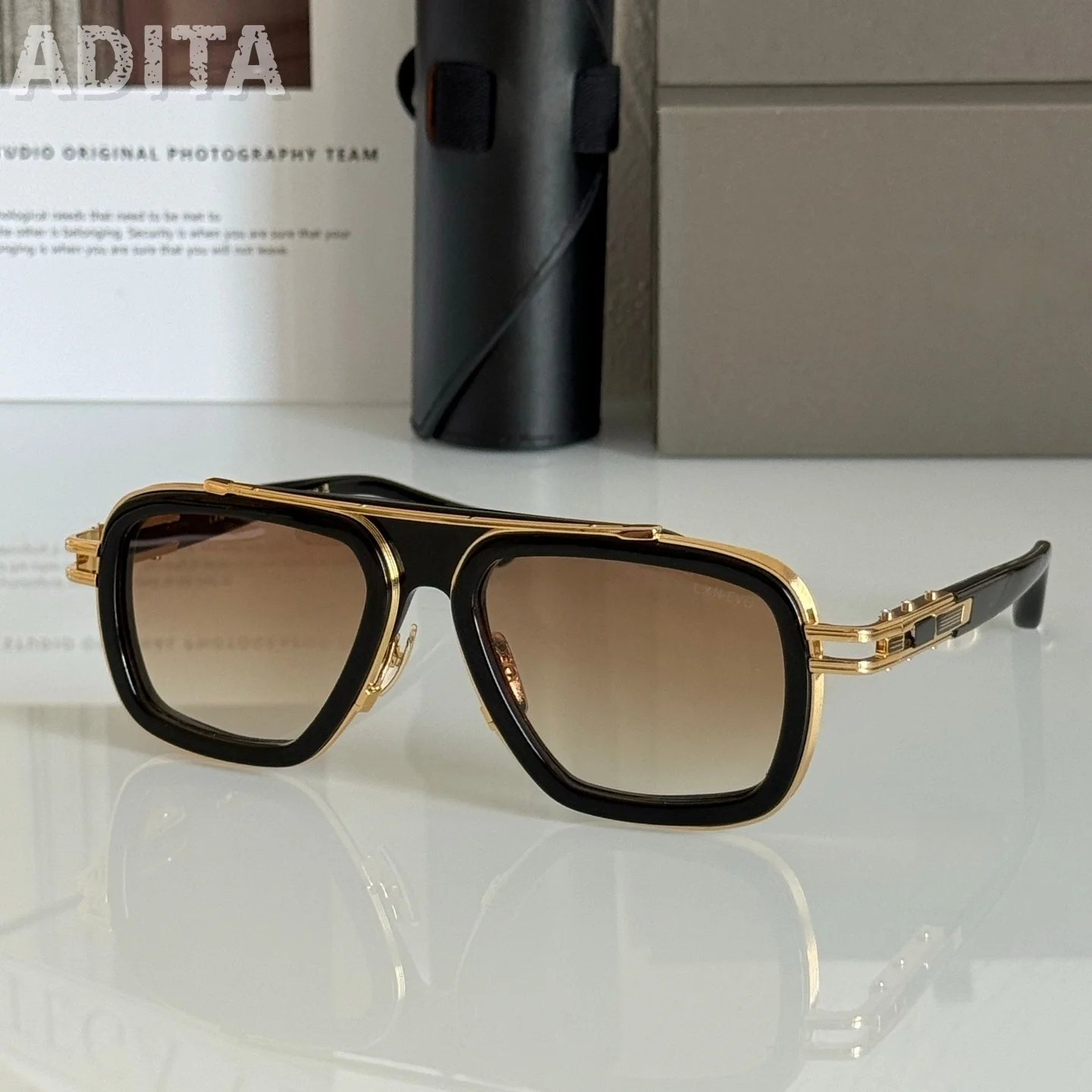 ADITA LXN EVO Top Hoge Kwaliteit Zonnebrillen voor Heren Titanium Stijl Modieus Design Zonnebrillen voor Dames met doos