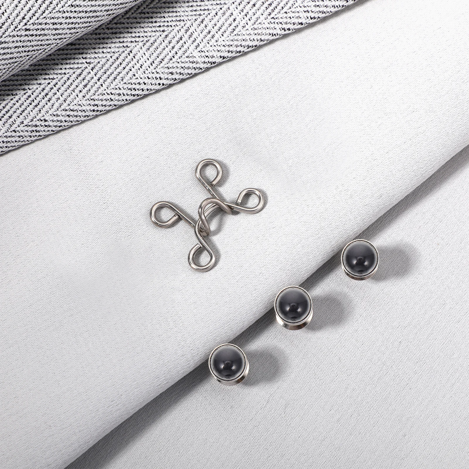 

4 set Nail-Free Waist Buckles Adjustable Jeans Waist Narrowing Button Detachable Metal Snap For Pants Skirts Collars Universal