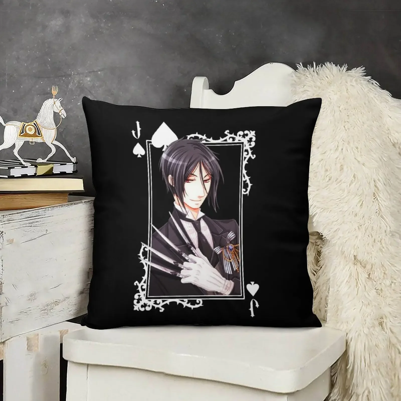 Anime black butler, Sebastian Michaelis Throw Pillow luxury throw pillow covers Pillow Case Decorative Cushion