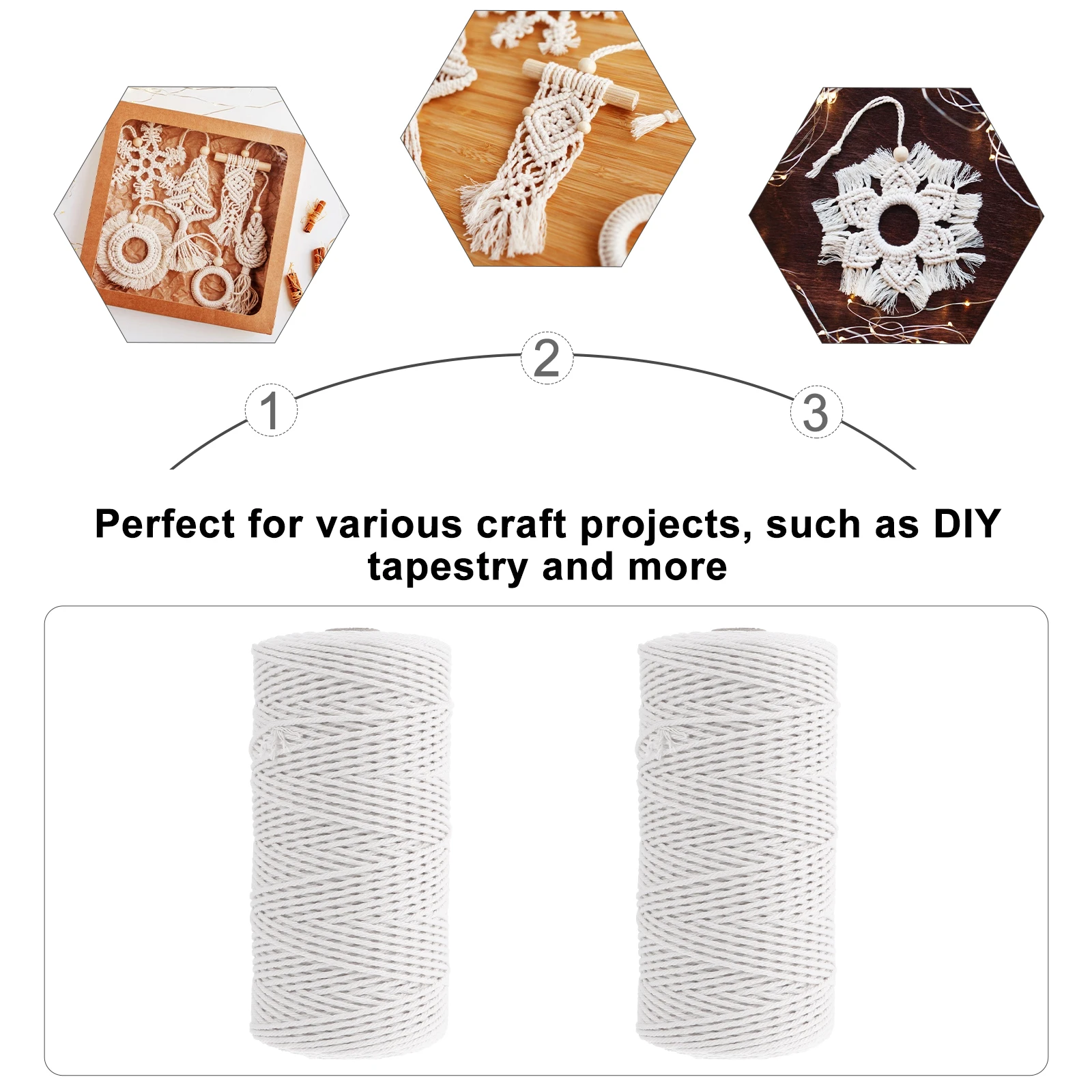 

Braided Tapestries Rope Cotton Cord Macrame Thread Ropes DIY Tapestry Crafts Handwoven Premium Material Sturdy Long Term Use