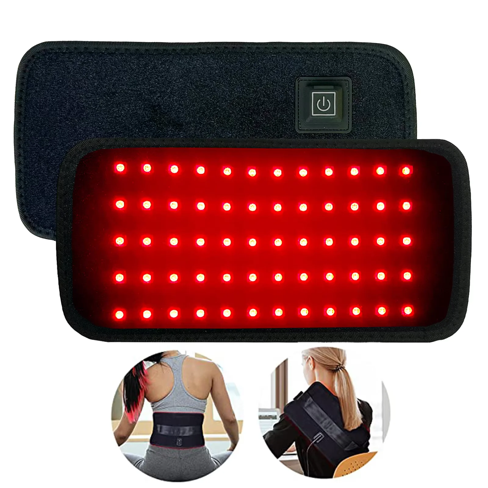 60 LEDs Red Light Therapy Belt 850nm 660nm Infrared Back Burn Fat Slimming Wrap Waist Pad for Abdomen Leg Full Body Home