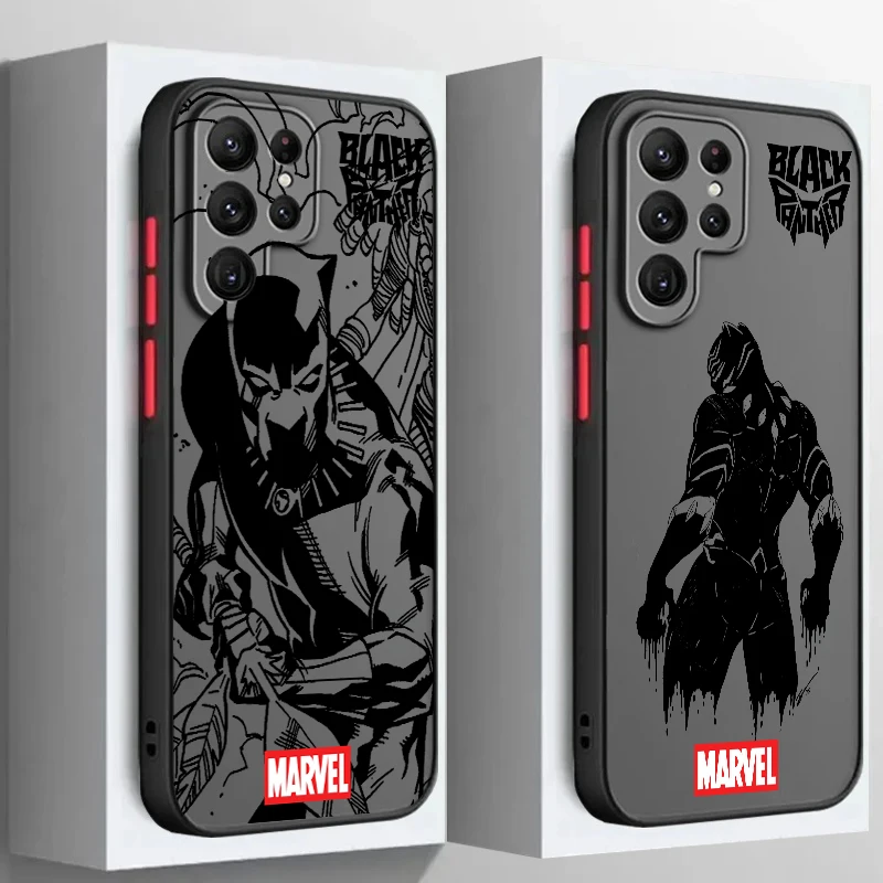 

Black Panther Marvel Fashion Frosted Translucent For Samsung Galaxy S24 S23 S22 S21 S20 FE S10 S9 S8 Plus Ultra Pro 5G Funda