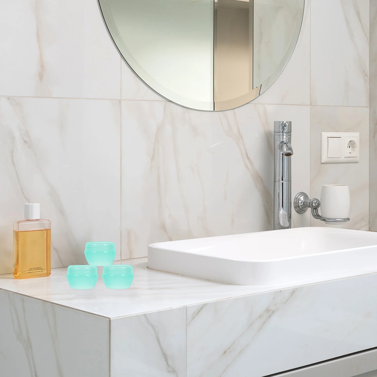 

40pcs 5G Mushroom Cream Plastic Travel Containers Leak-Proof Jars For Toiletry Bag Lotion Storage Empty Bottles