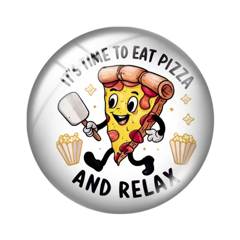 Pizza Slice  12/18/20/25mm glass cabochon  bracelet pendant rings for jewelry demo earrings back Making findings