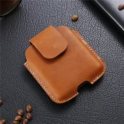 Genuine Leather Phone Pouch Case Waist Bag For Samsung Z Flip 3 4 Belt Clip Holster Fold Phone Cover For Galaxy Z Flip 5G